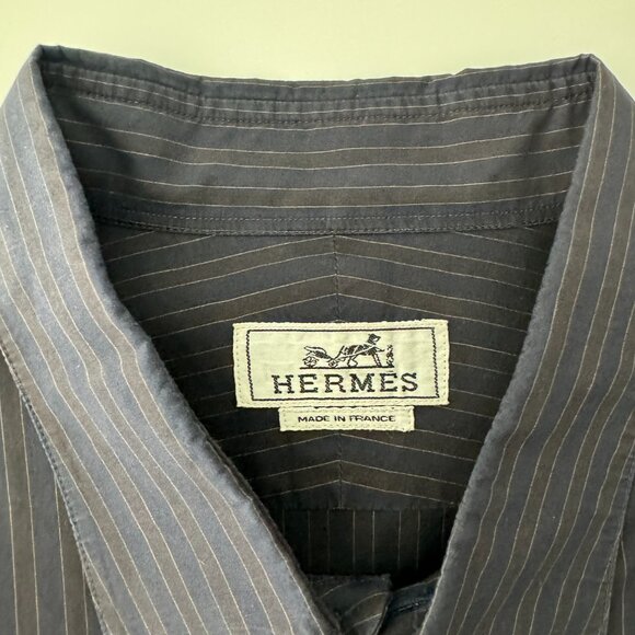 Hermes Long Sleeve Dress Shirt, Size 44/Neck 17.5 - Picture 11 of 17